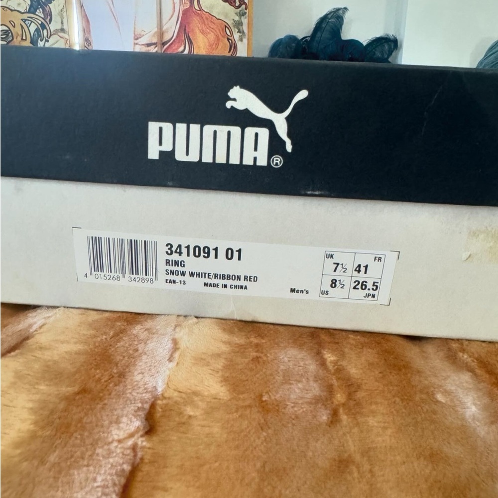 Puma Vintage Boxing Boots - White/Red Size US 8 - Picture 3 of 5